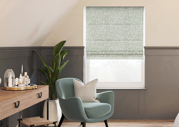 Aviary Velvet, Eucalyptus - Roman Blind - Image 3